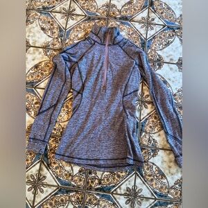 Lululemon heathered pullover zip fitted size 2 slim rulu
